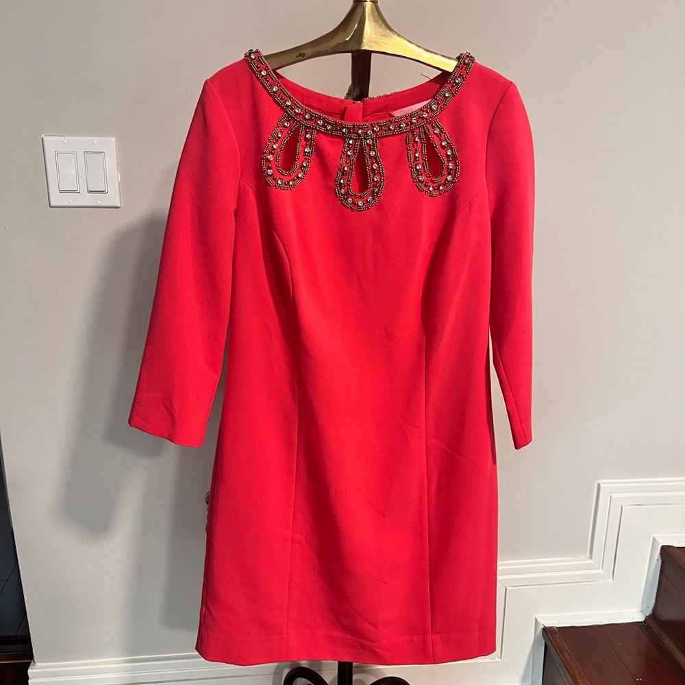 Coral Lilly Pulitzer Dress With Key Hole Cut Outs